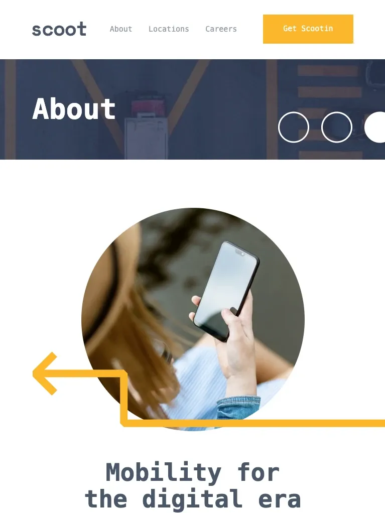 Scoot Multi-Page Site on tablet