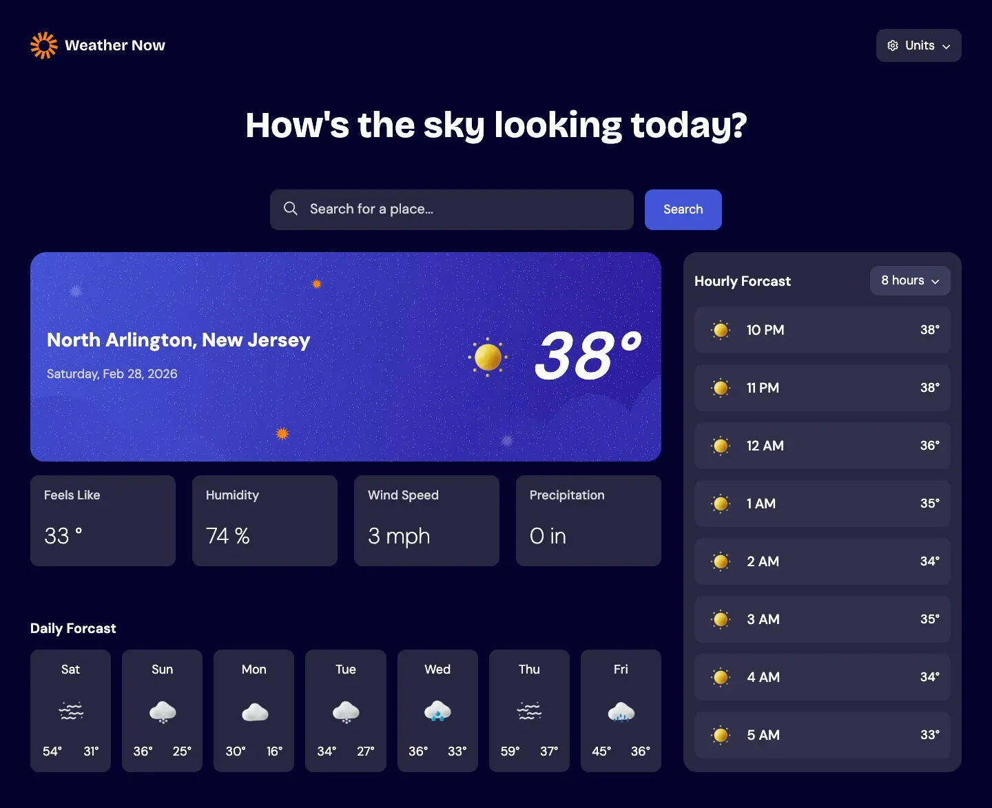Weather Now on desktop